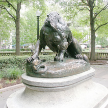 2018 heißer Verkauf Große Bronze Yard Riese stehende königliche Löwen Statue